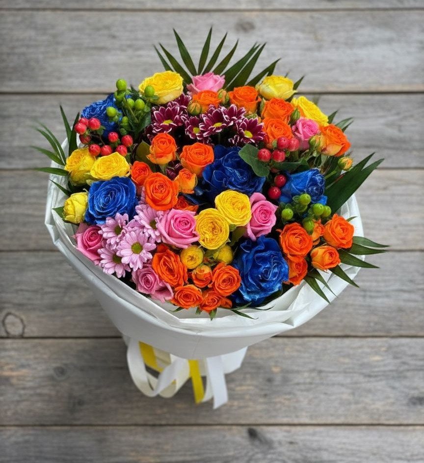 Букет цветов из: Розы и Хризантемы в Духовницкое