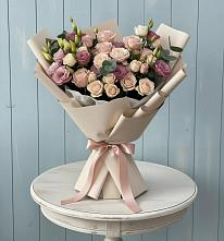 Букет цветов из:  Розы и Лизиантусы в Духовницкое