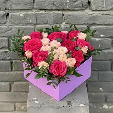 Цветочная композиция из Розы в коробке в Духовницкое