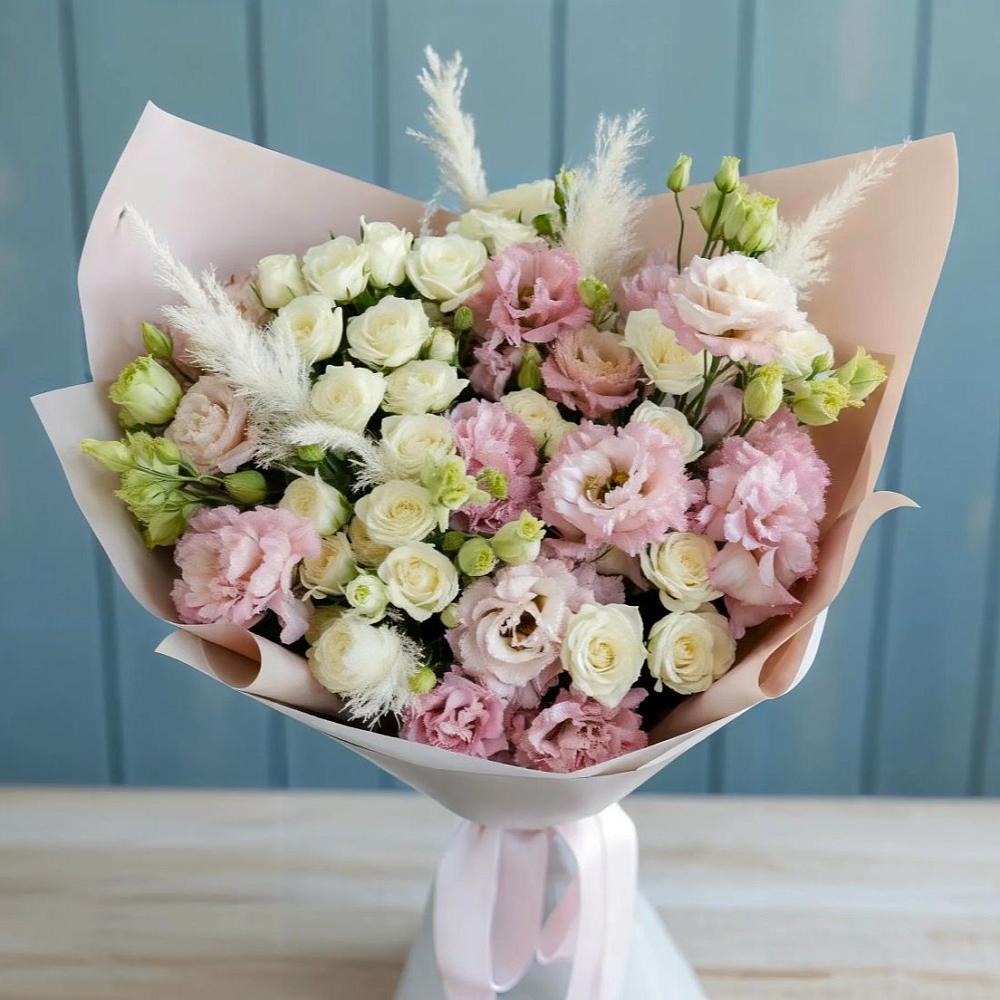 Букет цветов из: Альстромерии и Розы в Духовницкое