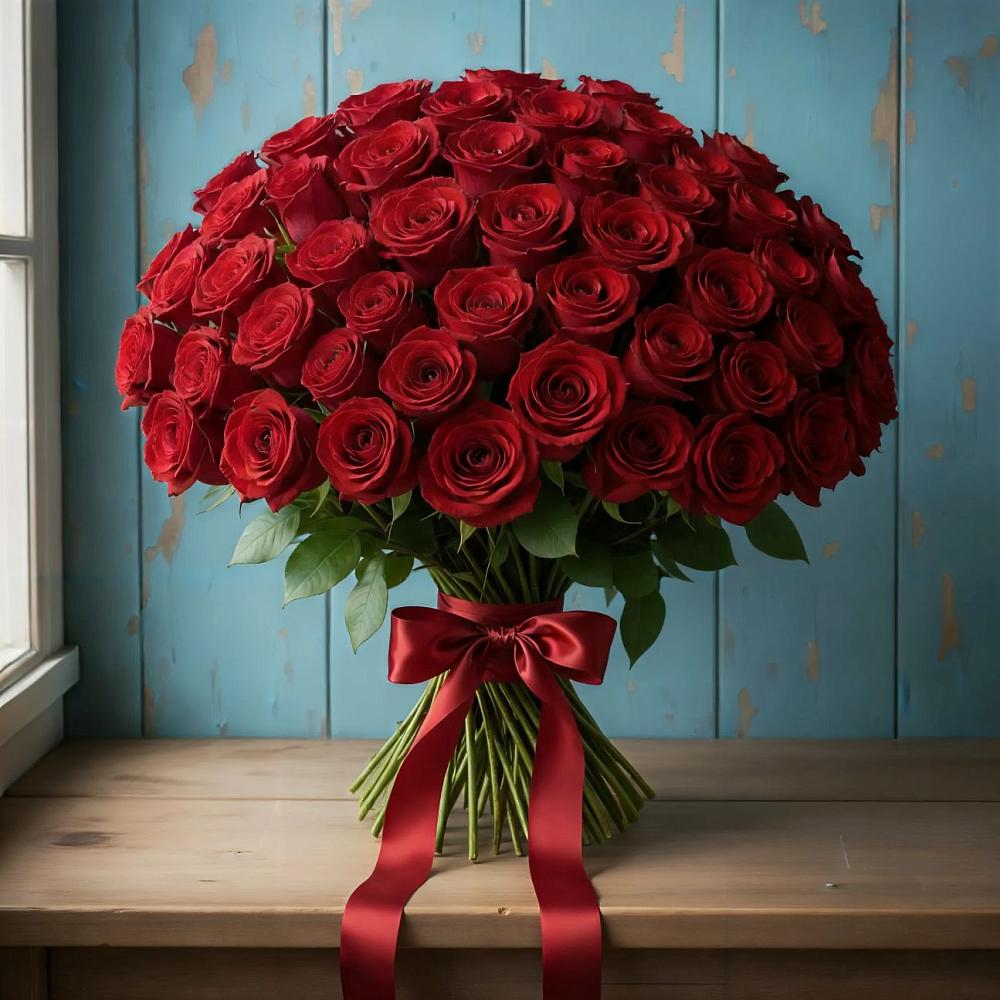 Букет Красные розы Блэк Меджик в Духовницкое