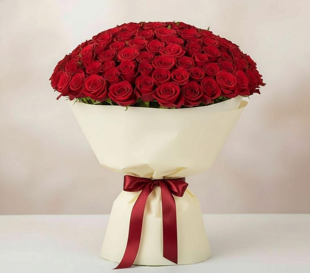 Букет 101 Красная роза Милано в Духовницкое