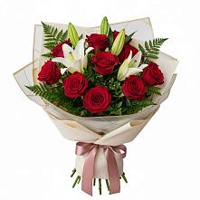 Букет цветов из:  Лилии и Розы в Духовницкое