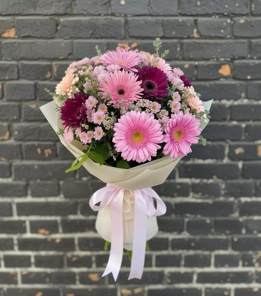 Букет цветов из: Герберы и Хризантемы в Духовницкое