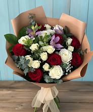 Букет цветов из:  Розы и Альстромерии #REPLACE_PRED# Духовницкое