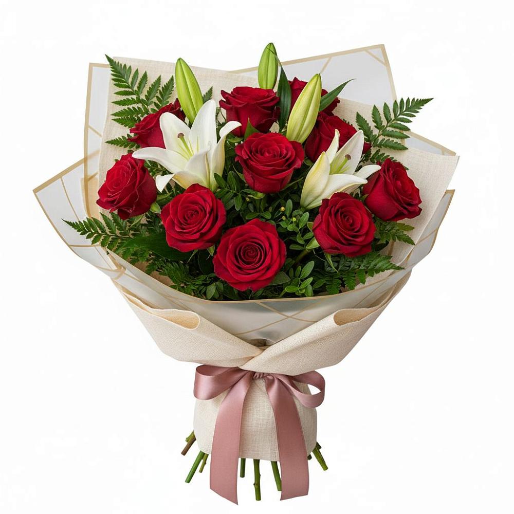 Букет цветов из: Лилии и Розы в Духовницкое