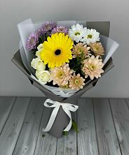 Букет цветов из:  Розы, Герберы и Хризантемы в Духовницкое