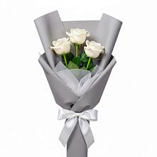 Букет 3 белые розы в Духовницкое