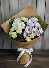 Букет цветов из:  Хризантемы и Розы в Духовницкое
