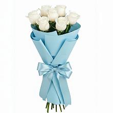 Букет 7 белых роз Проуд в Духовницкое