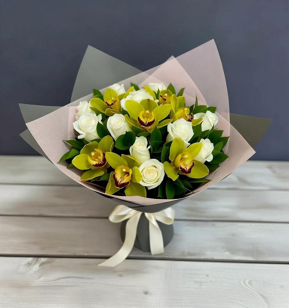 Букет цветов из: Орхидеи и Розы в Духовницкое