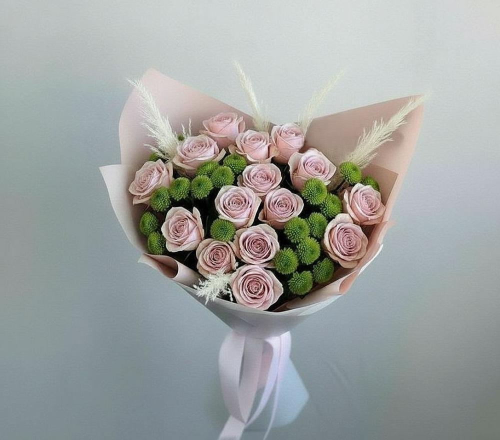 Букет цветов из: Розы и Хризантемы в Духовницкое