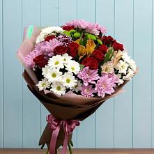 Букет цветов из:  Розы, Хризантемы и Альстромерии #REPLACE_PRED# Духовницкое