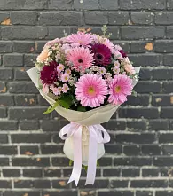 Букет цветов из:  Герберы и Хризантемы в Духовницкое