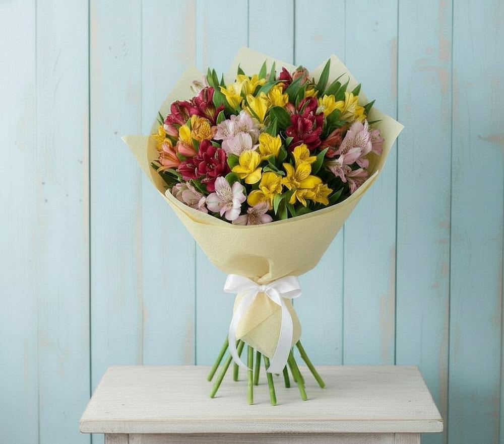 Букет цветов из: Альстромерии в Духовницкое