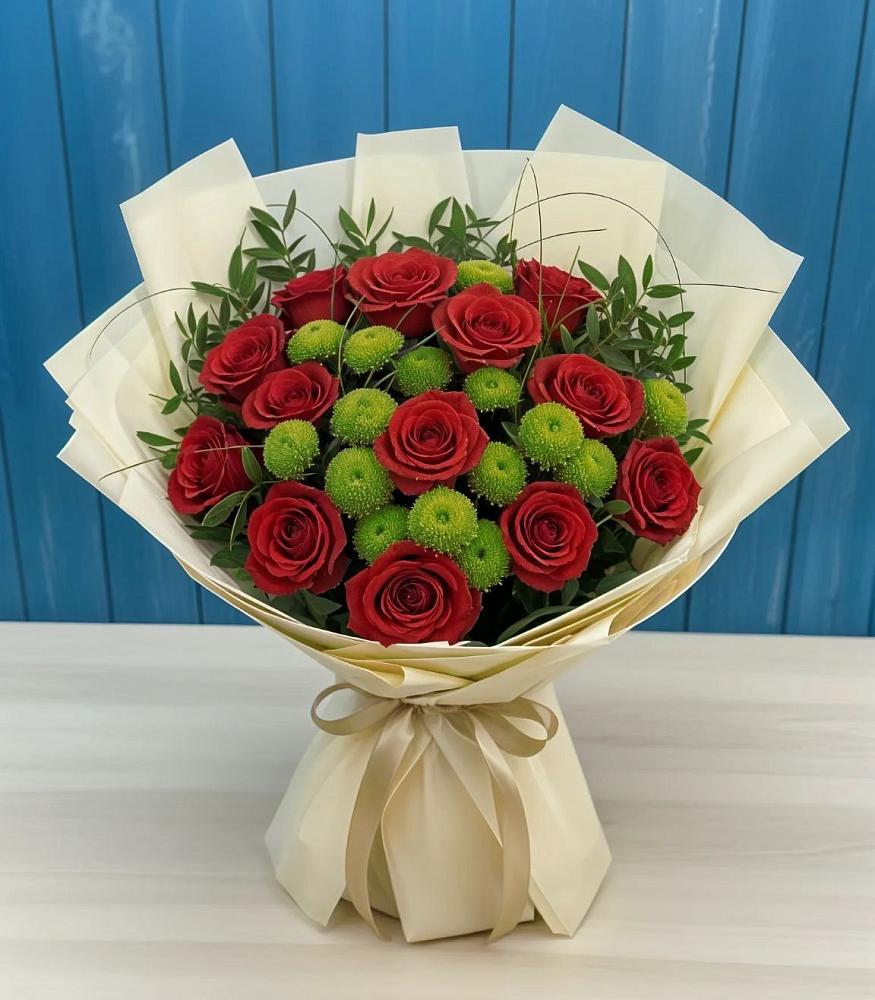 Букет цветов из: Розы и Хризантемы в Духовницкое